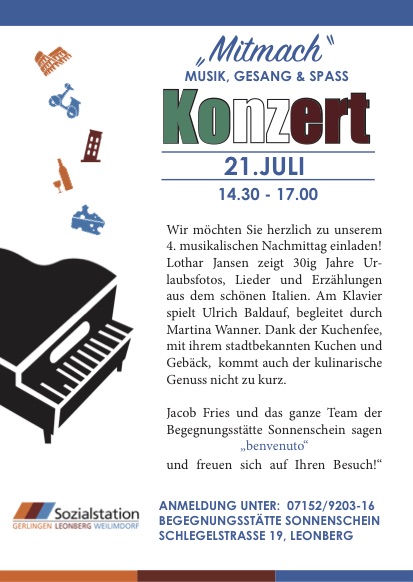 Sommerkonzert Italien 2018