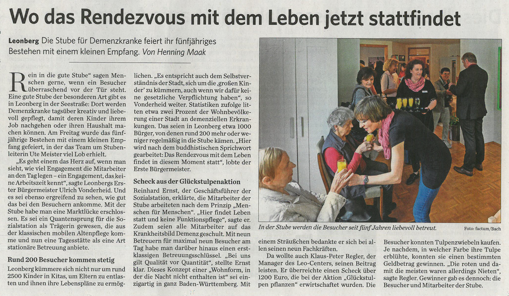 Presseecho 5 Jahre Stube